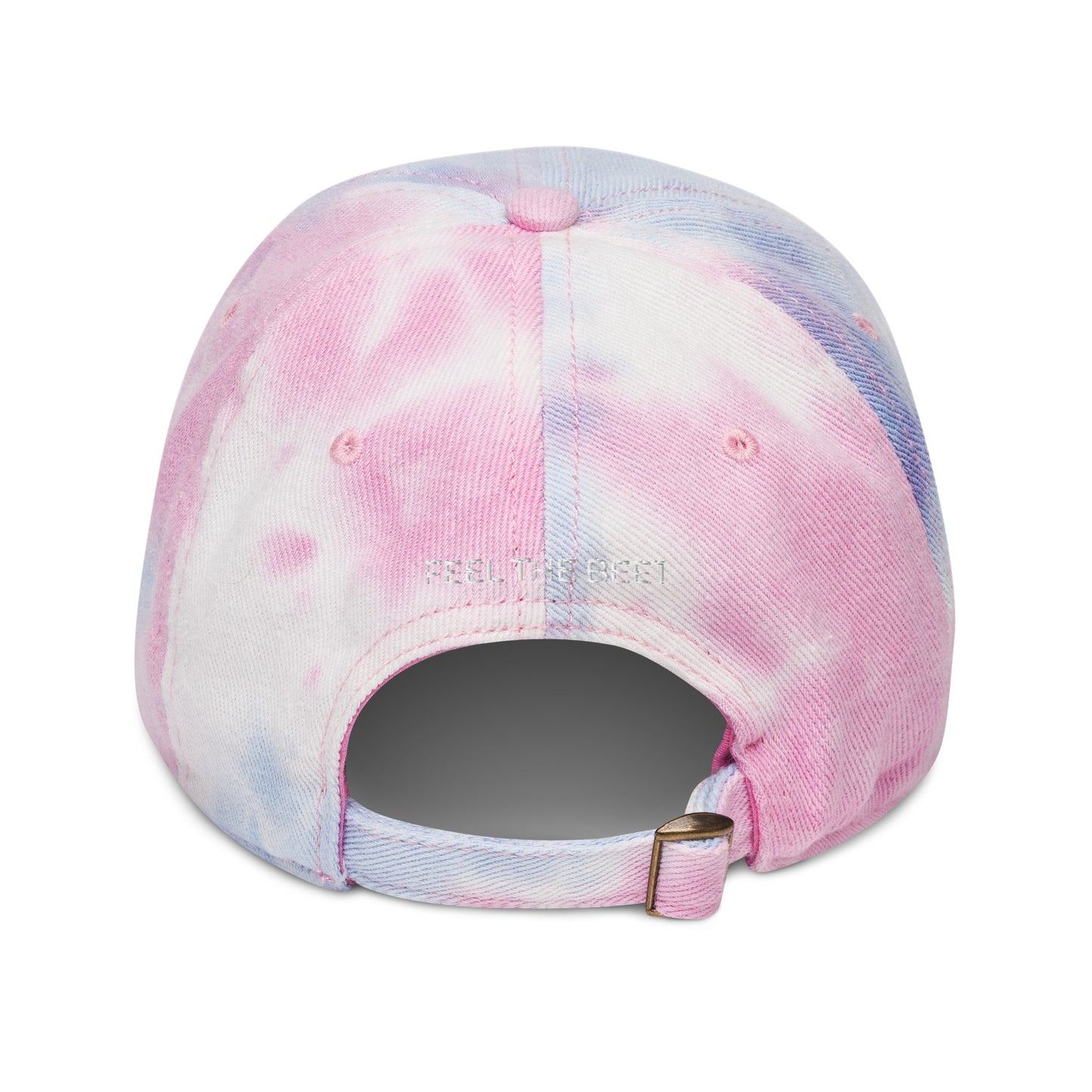 BEET tie dye baseball cap featuring vibrant, multi-colored patterns with the BEET logo on the front.