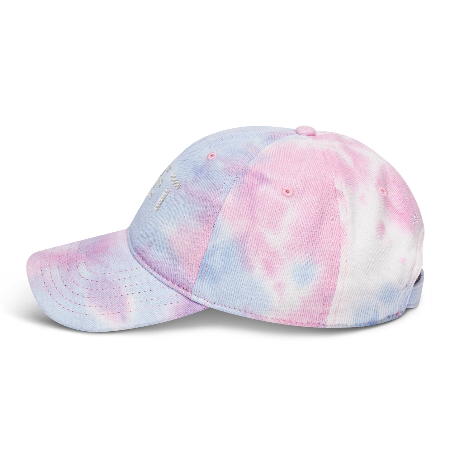 BEET tie dye baseball cap featuring vibrant, multi-colored patterns with the BEET logo on the front.